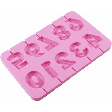 Lot De 9 Moules En Silicone | Chiffres De 0 à 8 | 12,4 Cm De Large – 17,5 Cm De Long – Hauteur De Remplissage 4,5 Cm