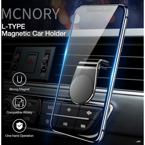 Anneau de support magnétique pour téléphone portable avec support en métal  pour voiture, compatible avec iPhone, iPad, smartphones et tablettes Noir :  : High-Tech