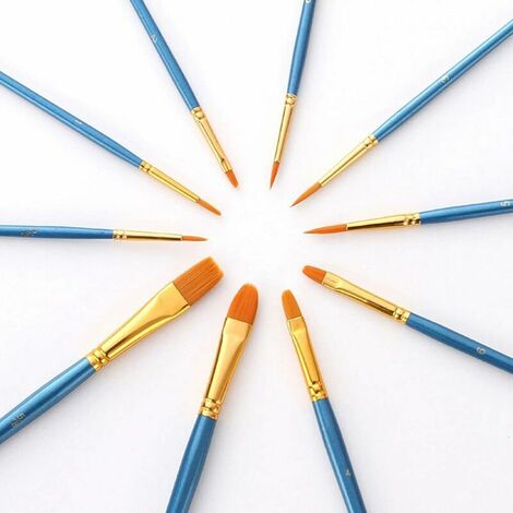 12 Pinceaux Peinture Acrylique Pro - Kit Complet Pour Débutants Et Artistes