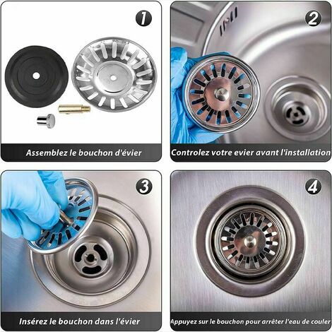 Lot De 4 Passoires D'évier En Acier Inoxydable, Diamètre 7,8