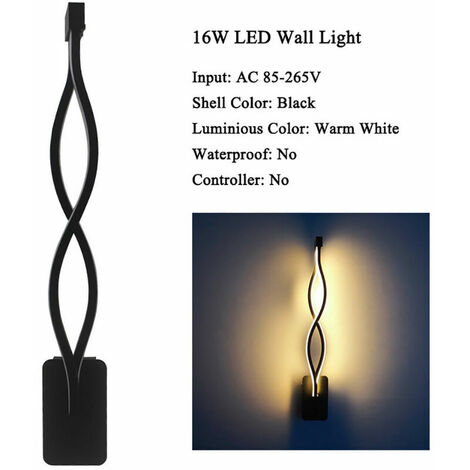 Applique ondulée 16W moderne minimaliste plafonnier LED intérieur mur chambre jaune, Ensoleillé (1/4)