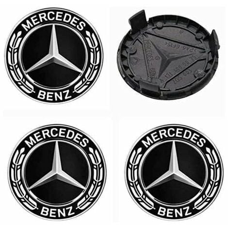 4 Logo Mercedes Bleu Enjoliveur Jante Cache Moyeu Centre De Roue Insigne  75mm FR