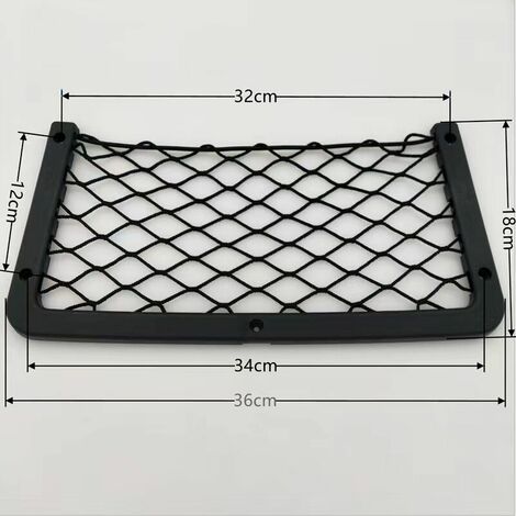 Lot de 3 filets de rangement pour voiture - 36 x 18 cm - Haute élasticité, filet de rangement pour bagages, magazines - T4 T5 T6 - Pour van, caravane, camping-car, camion, Ensoleillé (1/4)