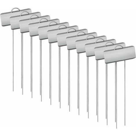 Marqueurs Etiquettes Plante de Pépinière, 12 Pcs Etiquette Jardin Métal Durable Antirouille Étiquettes Potager Marqueur pour Fleur Légumes Graine Jardin Pépinière (Argent), Ensoleillé (1/5)