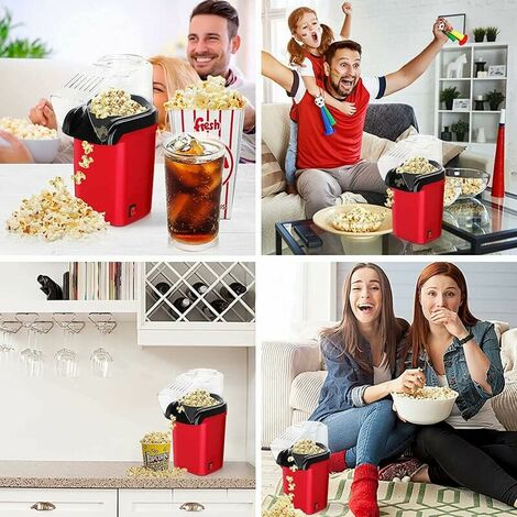 Machine à Popcorn Air Chaud 1200W - Sans Huile, Sans Graisse - Prêt En 2 Min - Pour Maison, Fêtes