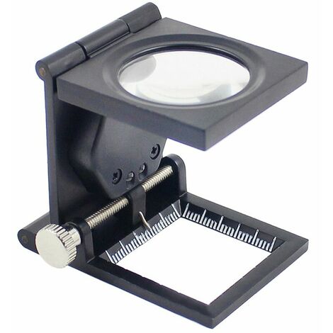 Loupe sur pied Loupe de lecture à compartiments 10X avec éclairage LED Loupe de table pliable Loupe de travail Loupe pour personnes âgées, inspection, réparation, artisanat et passe-temps noir, Ensole (1/5)