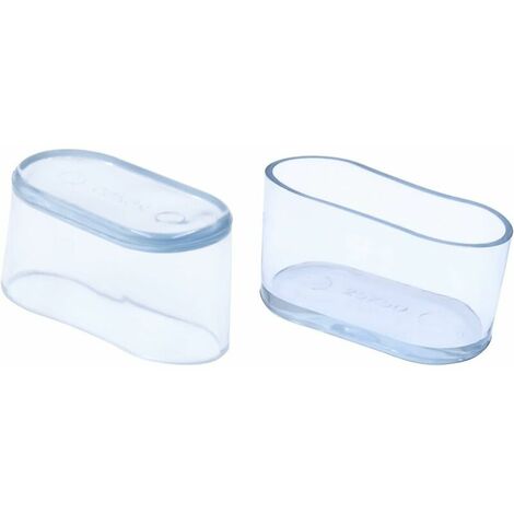 Lot de 52 Embouts de Pieds de Chaise Ovales Transparents en PVC Souple pour Pieds de Chaise et de Table 16 x34 mm (1,6x 3,4 cm), Ensoleillé (1/5)