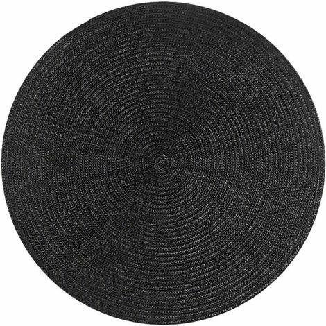 Lot de 4 sets de table ronds napperons Vintage en coton napperon en tissu facile à nettoyer napperons antidérapants résistants à la chaleur naturels (noir), Ensoleillé (1/5)