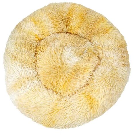 Lit pour chat, coussin moelleux, doux lavable pour chiens chats (tie-dye jaune, 40 cm), Ensoleillé (1/5)