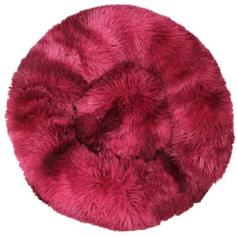 Lit pour chat, coussin moelleux, doux lavable pour chiens chats (tie-dye vin rouge, 50 cm), Ensoleillé (1/5)