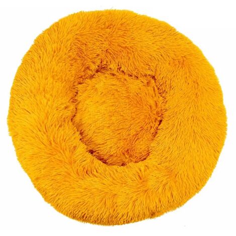 Lit pour Chat, Coussin Moelleux, Doux Lavable pour Chiens Chats (Jaune Doré, 60 cm), Ensoleillé (1/5)