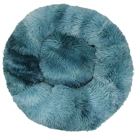 Lit pour Chat, Coussin Fluffy, Doux Lavable pour Chats Chiens (Tie-Dye haze blue, 60 cm), Ensoleillé (1/5)