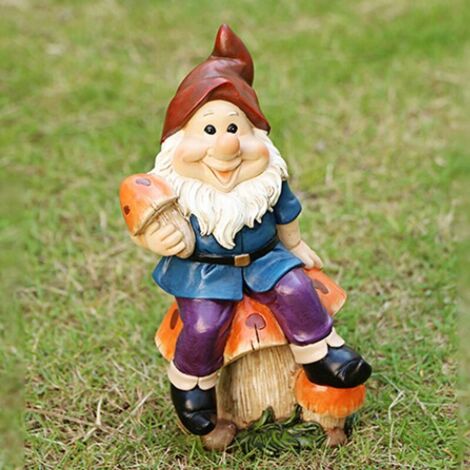 Statuette Nain De Jardin Drôle - Nain Musclé Avec Haltères - Déco Extérieur/Intérieur Résine - 15 Cm - Coloris Vifs