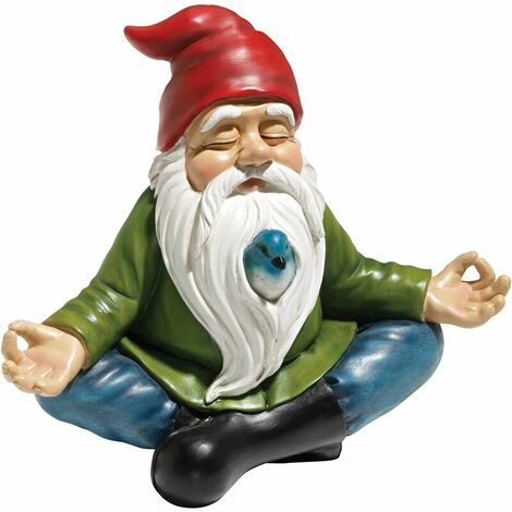 Statue de jardin, décoration de statue de jardin zen nain nain d'extérieur en résine polychrome, Ensoleillé (1/5)