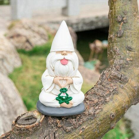 Statue De Nain De Jardin Rieur - Décoration En Résine 18x15 Cm - Elfe Peeker Pour Rebord De Fenêtre Intérieur/Extérieur