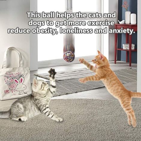 Balle Interactive Automatique Pour Chien Et Chat – Roulage 360°, Lumière, Activation Par Mouvement
