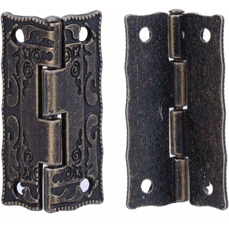 Charnières Lot De 10 Vintage Mini Charnières Et Vis Pour Meubles Porte Cabinet Tiroir Et Bijouterie Boîte, Ensoleillé (1/5)