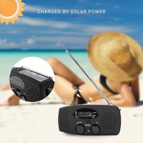 Radio Portable - Dynamo à manivelle Solaire d'urgence Radio météo AM-FM