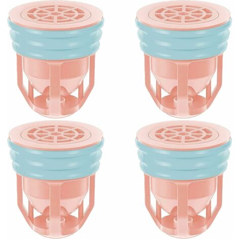 Noyau de Siphon de Sol, Grille Douche Anti Cheveux Siphon,Siphon de Sol PVC, Drain de Plancher avec Passoire Filtre,pour Salle De Bain Jardin,4 PCS,Rose, Ensoleillé (1/5)