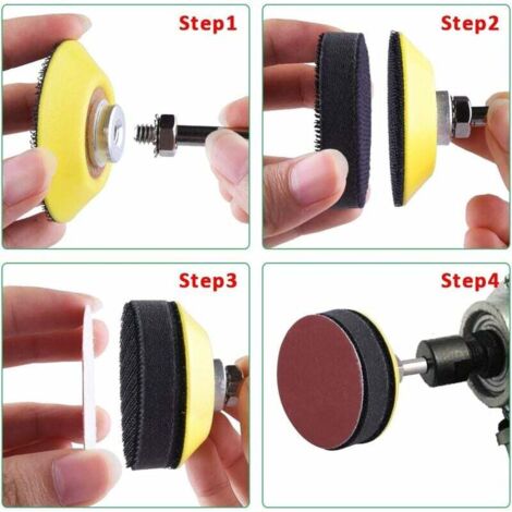 50 Disques Abrasifs Diamant 50mm + Support - Pour Ponçage, Décapage Peinture, élimination Rouille, Compatible Perceuse Et Meuleuse
