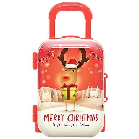 Jolie Valise De Voyage Miniature Créative Avec Des Motifs De Bonhomme De Neige / Père Noël