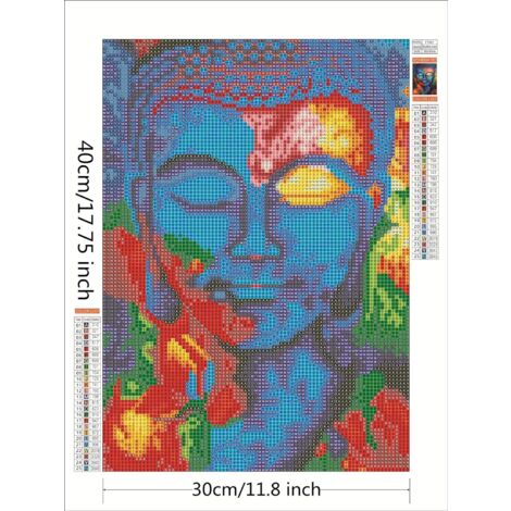 Peinture Diamant Adulte, Bouddha Diamond Painting Complet 5D Statue De