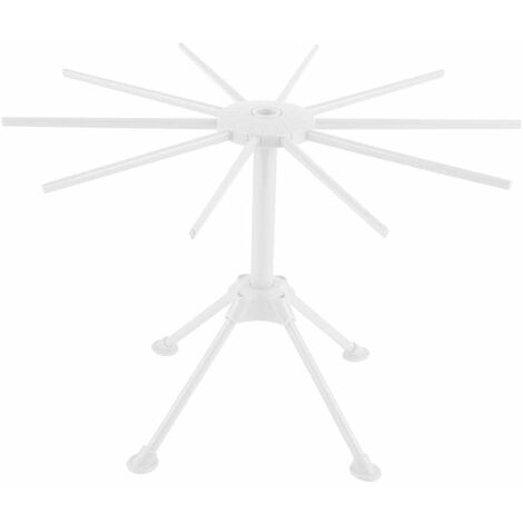 Séchoir à pâtes Support à pâtes, séchoir à spaghetti pliable, séchoir à pâtes avec 10 échelons extensibles 28 x 16,8 cm (Blanc), Ensoleillé (1/5)