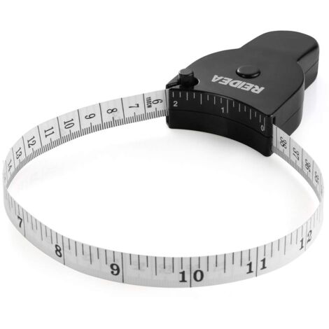 Mètre Ruban Rétractable Kinoco 150 Cm - Blanc, Système Verrouillage Bouton-poussoir, Pour Mesures Corporelles, Couture, Bricolage