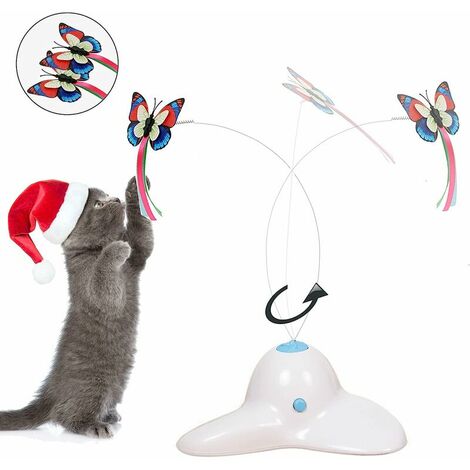 Jouet Pour Chat Papillon Rotatif électrique - 2 Papillons Clignotants - Jouet Interactif Pour Chaton