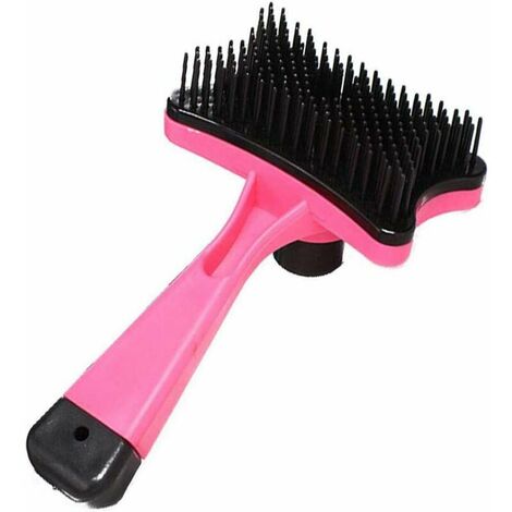 Pet Brosse Chiens et Chats Autonettoyante Peigne de Bain pour Animaux de Compagnie ,Outil de Toilettage d'animaux de Compagnie - Nettoyage en 1 clic (Rose) (1/5)