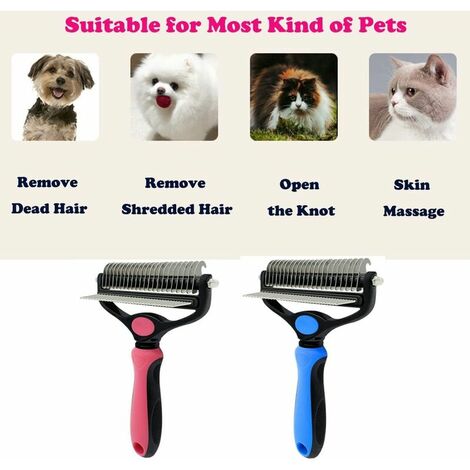 Kit Toilettage Chien Et Chat - 2 Couteaux Professionnels Avec Manche En Bois Et Lames Inox
