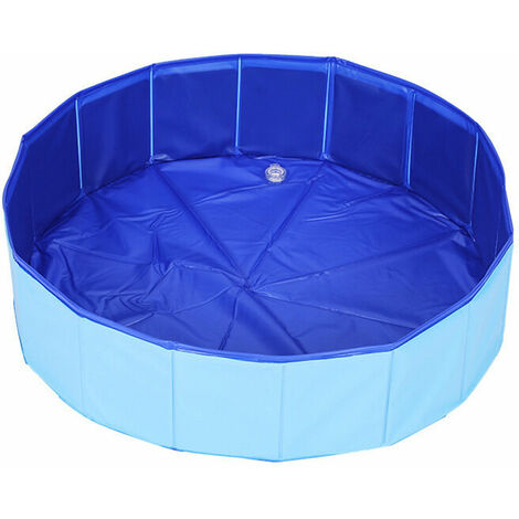 Piscine pour animaux de compagnie Chien Piscine Chat Table de Sable Bassin de Bain Piscine Pliable, bleu, (50x8cm)