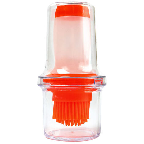 Silicone Bbq Huile Bouteille Brosse Cuisson Pâtisserie Brosse Sauce Silicone Pliant Entonnoir Brosse De Nettoyage(orange) (1/5)