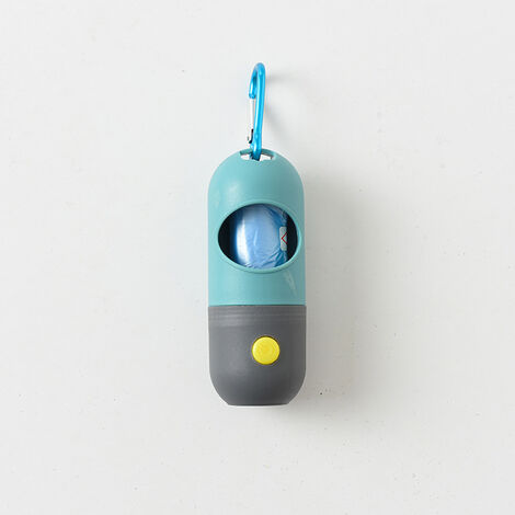 Boîte à ordures pour animaux de compagnie LED sac à caca pour chien sac à ordures pour pilules boîte de rangement pratique fournitures de nettoyage pour chat et chien,bleu (1/5)