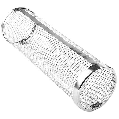 1 pièce barbecue cage gril gril four cylindrique gril panier maille rouleau gril outil - Grand (1/5)