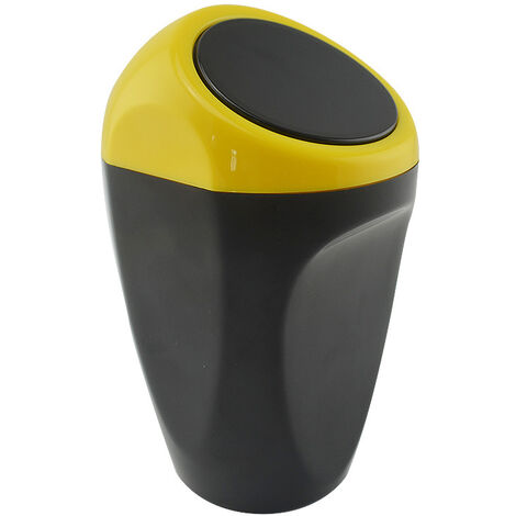 Mini poubelle créative dans la voiture, boîte de rangement, bac de rangement pour voiture, seau de rangement, sac de rangement,jaune (1/5)