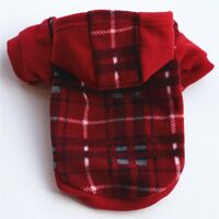 Vêtements pour chiens automne mode pull à capuche polaire petit chien bichon pull chaud(Rouge XL)