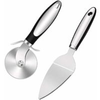 Découpe Pizza set, Roulette Pizza, Professionnel Coupe Pizza, Roulette à Pizza Pelle à Pizza, Pizza Couteau avec Lame en Acier Inoxydable, Poignée Ergonomique en matériau PP