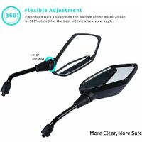 Rétroviseurs D'aile Pour Moto - 1 Paire Universelle Pentagonale - Réglables, Aluminium, Compatibles Honda CBR, Hyosung