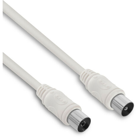 Câble TV coaxial 9,52 mm mâle/fem. 10 m - blanc (1/3)