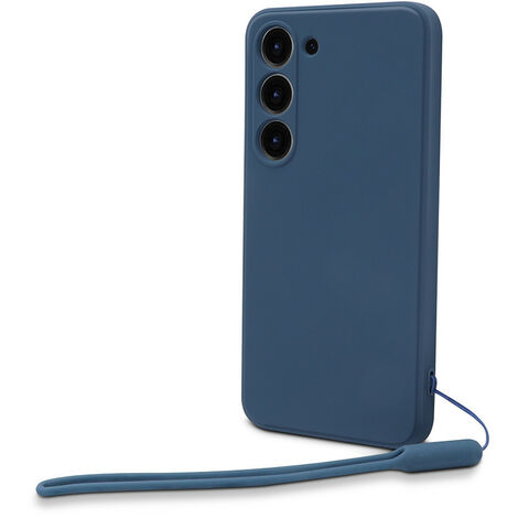 Coque semi-rigide avec dragonne amovible pour Samsung Galaxy S23 - Bleu minuit (1/3)