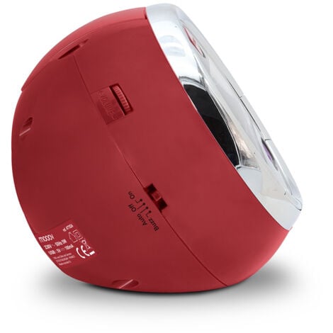 Radio-réveil Cherry FM USB projection double alarme - rouge