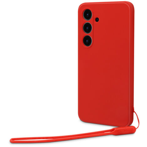 Coque semi-rigide avec dragonne amovible pour Samsung Galaxy A35 - Rouge intense (1/3)