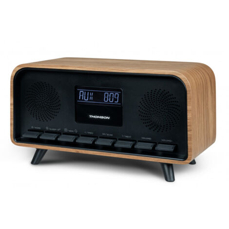 Thomson – Enceinte Bluetooth vintage avec radio et réveil – Connectivité Bluetooth V5.3 – 30W – Écran LCD – RT850BT