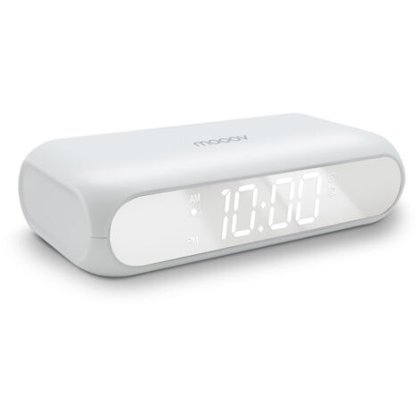 Réveil miroir avec chargeur induction 10W - blanc (1/5)