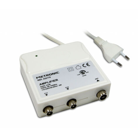 Amplificateur d'intérieur FM/UHF à réglage de gain - Blanc