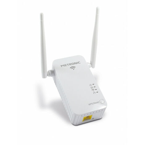 Répéteur Wi-Fi 300 Mb/s – Double portée maximale – Compatible avec toutes box – Installation facile pour maison, garage, jardin – Metronic (1/5)