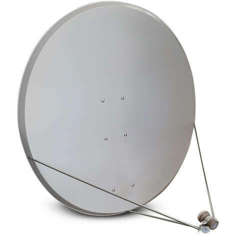 Antenne Parabole Satellite 80 Cm Acier - Avec LNB Universel - Blanche - Réception TV Satellitaire