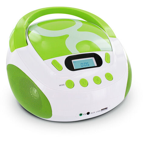 Lecteur CD MP3 enfant avec port USB - blanc et vert