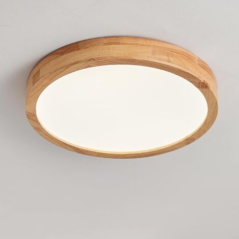 LED Deckenlampe Runde Holz Deckenleuchte für Wohnzimmer Küche Kinderzimmer Ø20cm Neutrales Licht